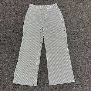 Striped Wide-Leg Women’s Pants - Black & White